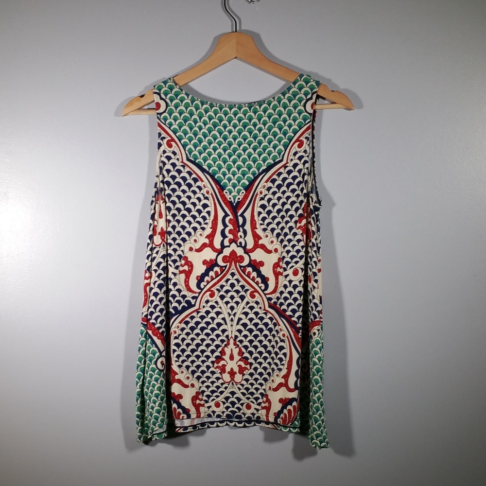 Max Studio Sleeveless Patterned Shirt Size Small - Picture 2 of 6